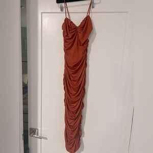 Rust midi dress